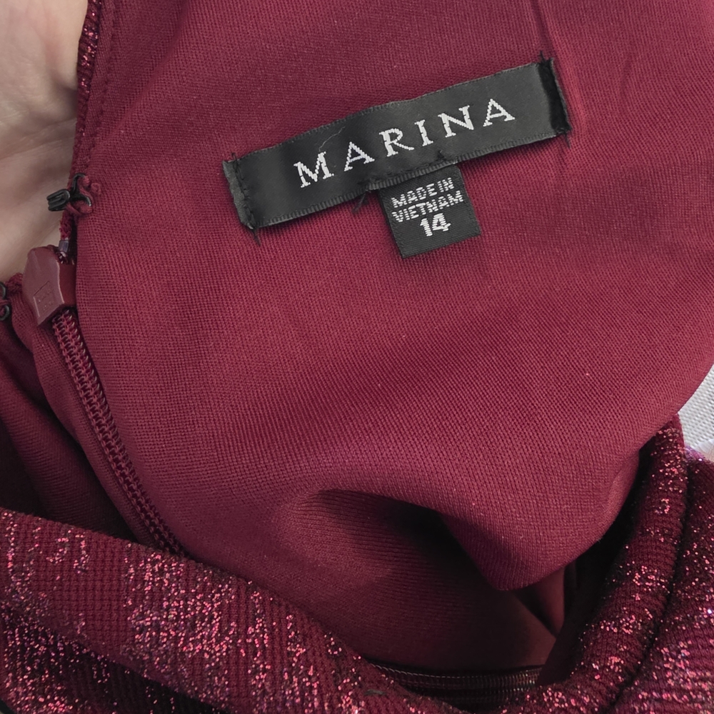 Marina Burgundy Sparkle Dress